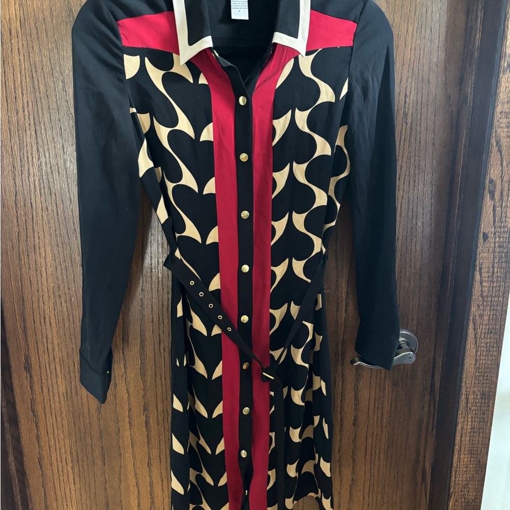 EUC Auth Silk DIANE VON FURSTENBURG Rodeo Newsy Dress US 6